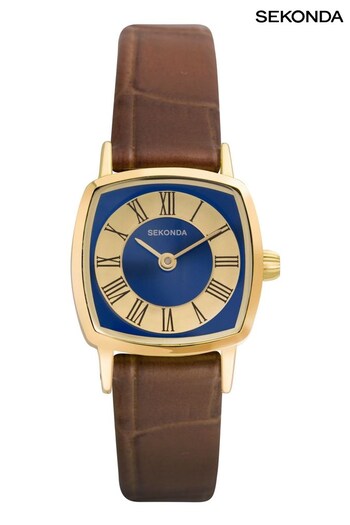 Sekonda Ladies 1970s Brown Leather Strap Watch (U96842) | £54.99