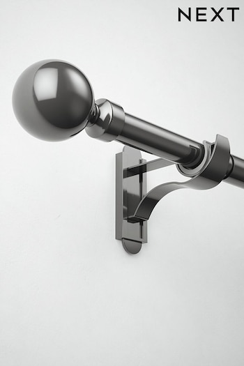 Gun Metal Klick Fit Ball Finial Extendable Curtain Pole Kit 28mm (U97012) | £40 - £55