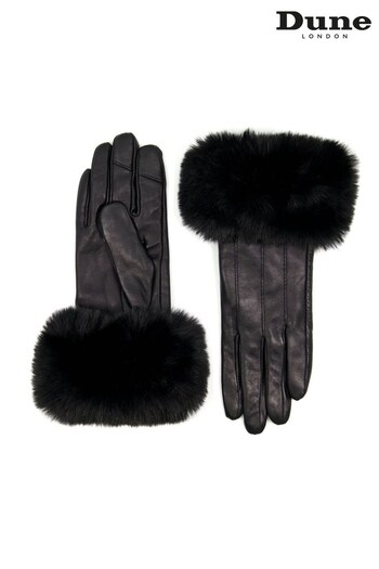 Dune London Islington Leather Faux Fur Black Cuffs (U97023) | £45