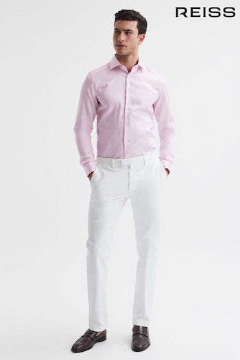 Reiss Pink Remote Cotton Satin Slim Fit Shirt (U97031) | £78