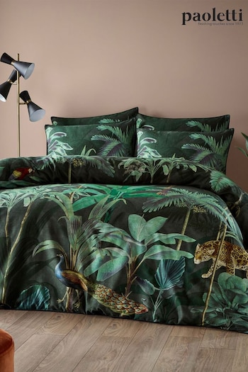 Riva Paoletti Green Siona Tropical Reversible Duvet Cover and Pillowcase Set (U97203) | £48 - £82