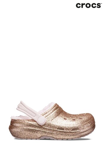 Crocs que Toddlers Gold Classic Glitter Lined Clogs (U97336) | £45