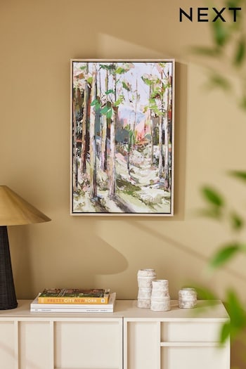 Green Tree Landscape Framed Canvas Wall Art (U97488) | £35