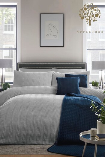 Appletree Silver Taylor Duvet Cover and Pillowcase Set (U97567) | £45 - £60
