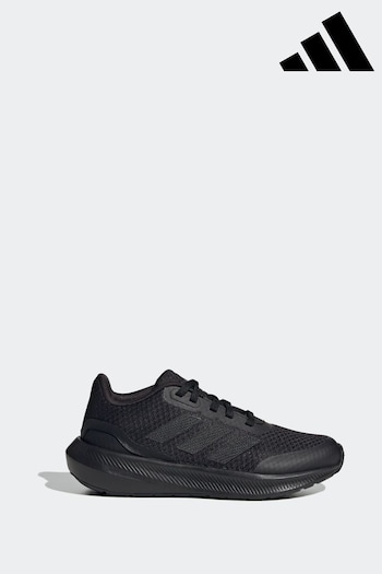 adidas Black Kids RunFalcon 3 Sport Running Lace Trainers (U97578) | £33
