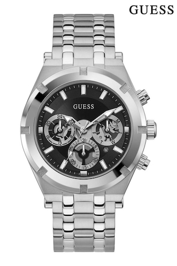 Guess Gents Continental Silver Tone Sport Watch (U97810) | £189