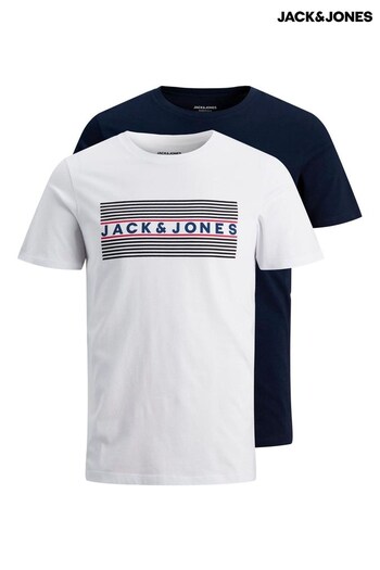 JACK & JONES White Short Sleeve T-Shirt 2 Pack (U97893) | £18