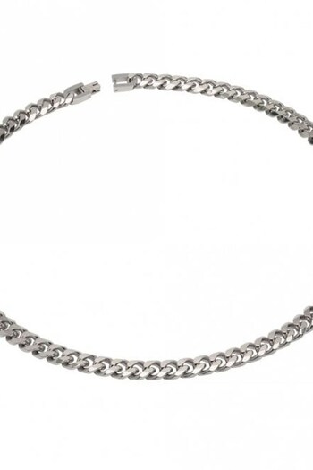Unique & Co Gents Silver Toned Curb Chain Necklace (U98266) | £49