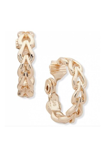 Anne Klein Ladies Gold Tone Jewellery Hoop Link Earrings (U98360) | £28