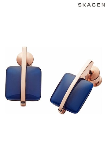 Skagen Ladies Pink Blue Sea Drops Glass Earrings (U98365) | £49