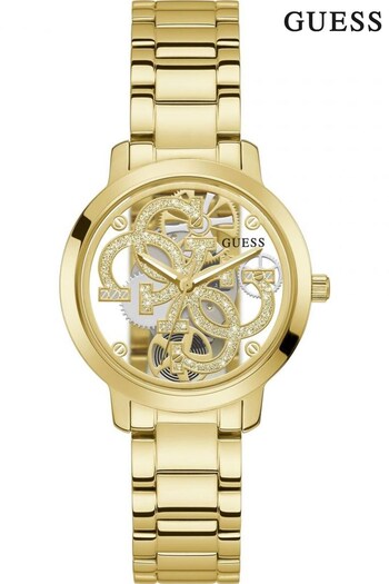 Guess Ladies Gold Tone Quattro Clear Watch (U99185) | £155