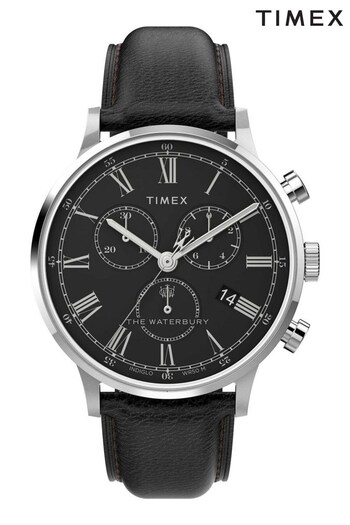 Timex Gents Black Waterbury Classic Chrono Watch (U99198) | £135