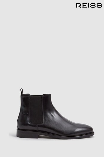 Reiss Black Tenor Leather Chelsea Boots Industrial (U99254) | £198