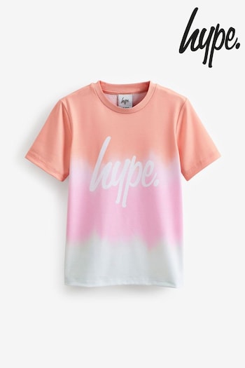 Hype. Girls Pink Peach Blur Script T-Shirt (U99259) | £18