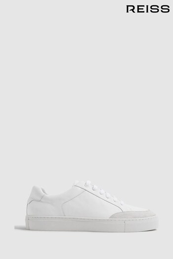 Reiss White Ashley Low Top Leather Trainers (U99269) | £138