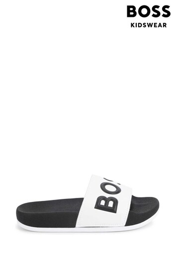 BOSS White Large Logo Sliders (U99293) | £26 - £28