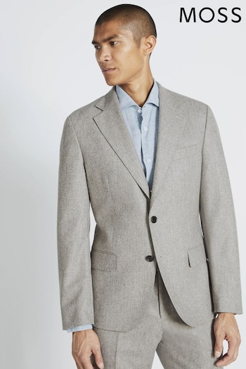 MOSS x Barberis Taupe Flannel Suit (U99416) | £319