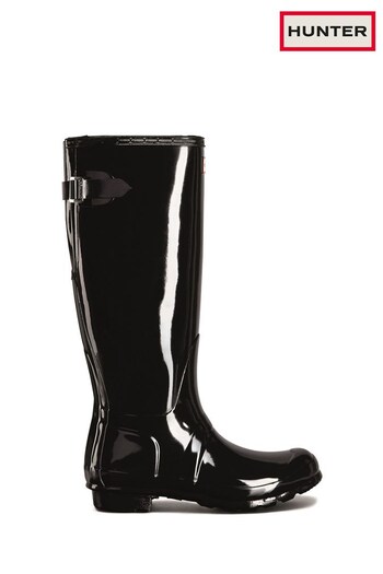 Hunter Tall Adjustable Gloss Wellington Back Boots (U99593) | £140