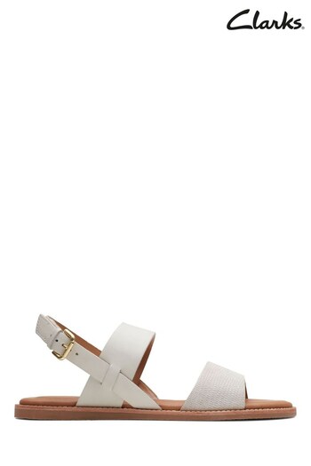 Clarks White Karsea Strap Sandals (U99596) | £60
