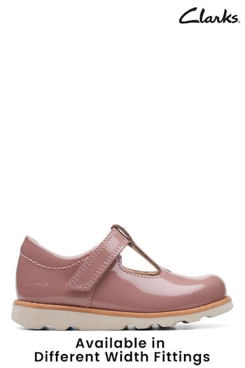 Clarks Pink multi fit Patent Crown Shoes (U99678) | £38