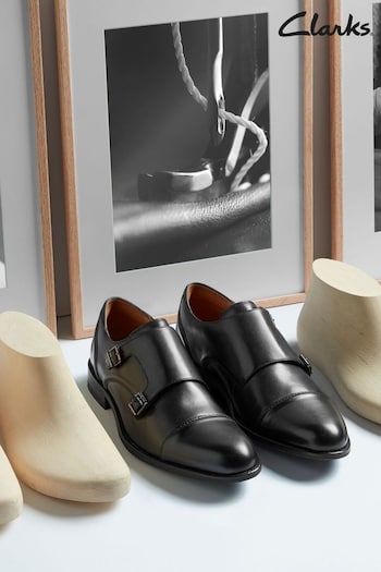 Clarks Black Leather Craft Arlo Limit Shoes (U99699) | £90