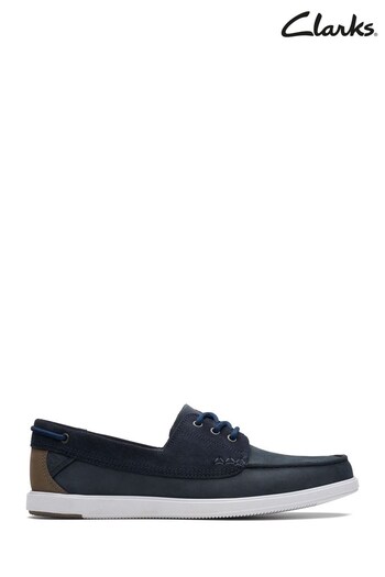 Clarks Blue Nubuck Bratton Boat Shoes (U99701) | £80