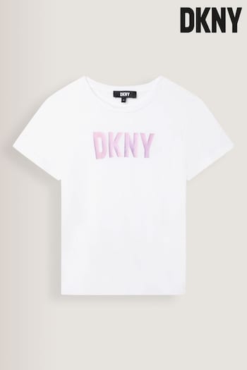 DKNY White Foil Logo T-Shirt (U99851) | £37 - £46