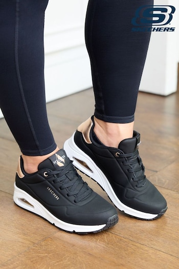 Skechers shoes Black Uno Golden Air Womens Trainers (U99977) | £77