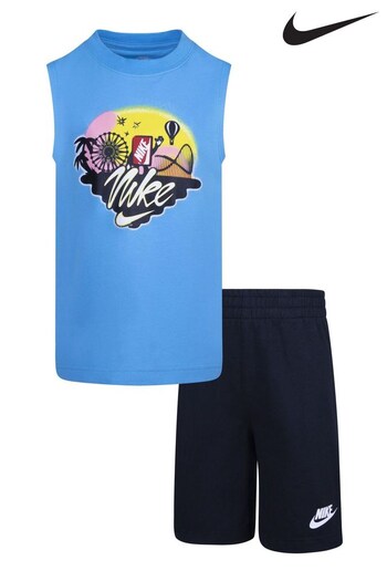 Nike aquarium Black Little Kids Vest and Shorts Set (UEW416) | £32