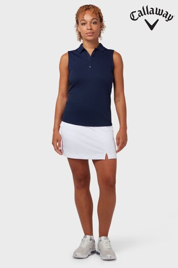 Callaway Apparel Ladies Blue Callaway Golf Sleeveless Knit Polo Shirt (UFP329) | £29