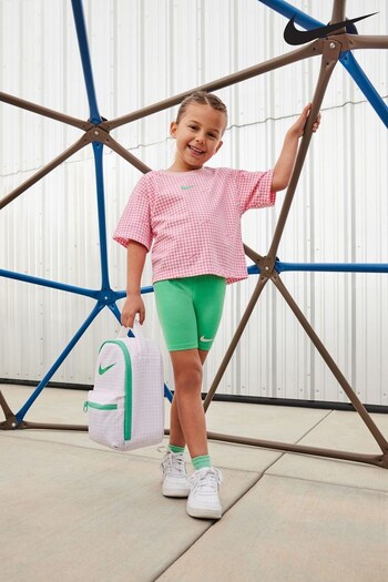 Nike Pink/Green Little Kids Gingham T-Shirt and Shorts Set (UGP543) | £35