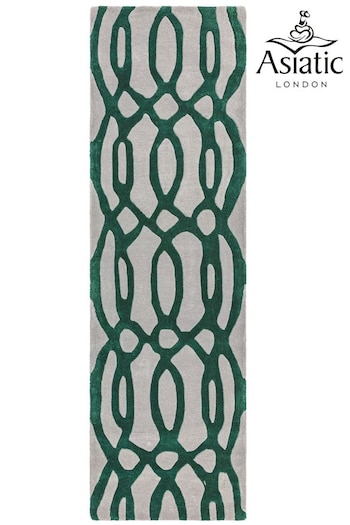 Asiatic Rugs Green Matrix Wire Hand Tufted Wool Runner Rug (UMY841) | £199