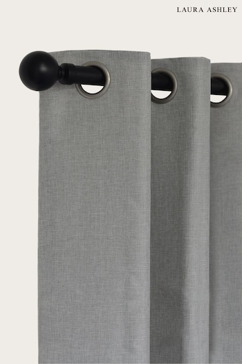 Laura Ashley Black 28mm Eyelet Pole Kit with Ball Finial Curtain Pole (UN6313) | £44 - £66