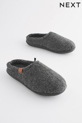 Grey Felt Mule Slippers (UQ7467) | £20