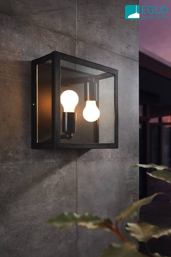 Eglo Black Alamonte 1 Caged Industrial Exterior Ceiling Light (UQ8451) | £70