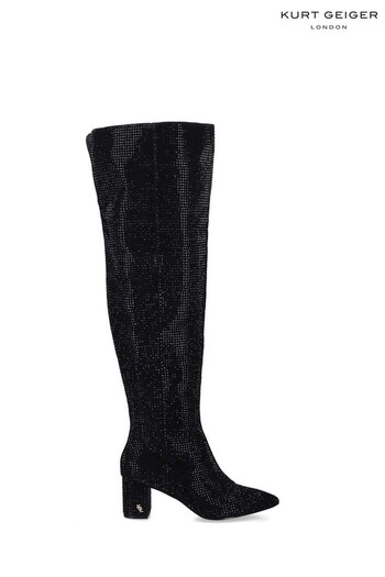 Kurt Geiger London Burlington OTK Black Boots (UQR060) | £259