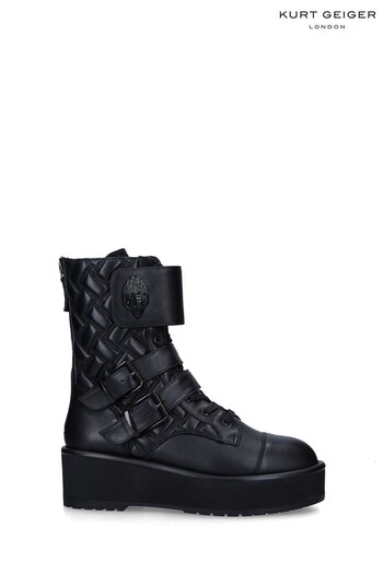 Kurt Geiger London Kensington Multi Strap Black Shoes (UQW837) | £199