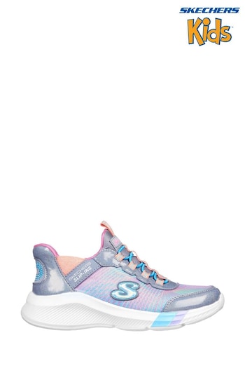 Skechers Blue Grey Girls Dreamy Lites Colourful Prism Trainers (UYR015) | £47