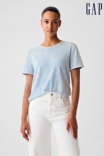 Gap Blue Organic Cotton Vintage Crew Neck T-Shirt (V69365) | £18