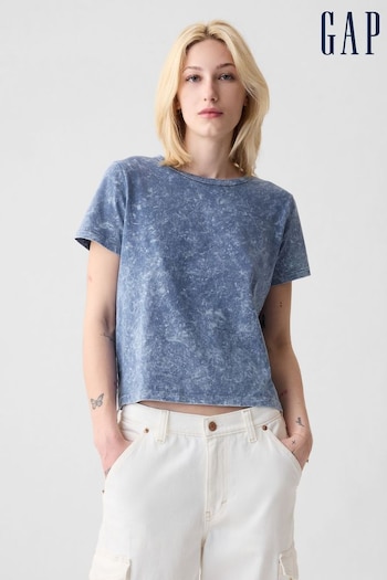 Gap Blue Organic Cotton Vintage Short Sleeve T-Shirt (V69692) | £18