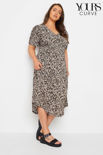 Yours Curve Black Textured Milkmaid filippi Dress (W15345) | £34