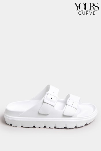 Yours Curve White Platform EVA Sandals In Wide E Fit (W17004) | £24