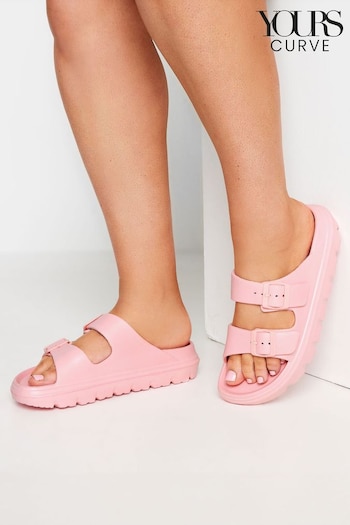 Yours Curve Pink Platform EVA Sandals In Wide E Fit (W23746) | £24