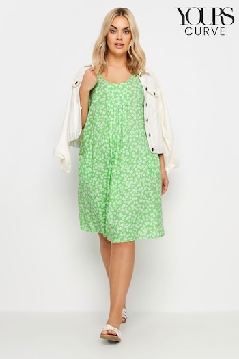 Yours Curve Green Floral Ditsy Pocket Dress Basquiat (W84116) | £29