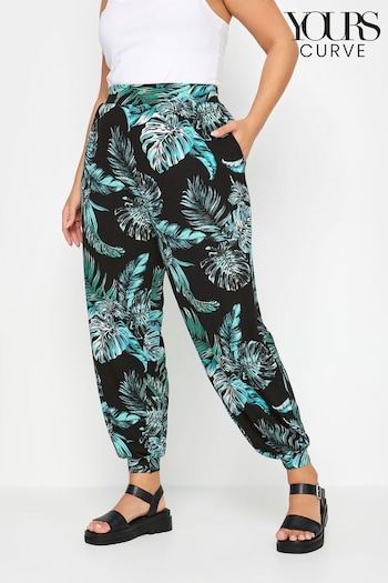 Yours Curve Black Full Length Cuffed Harem Trousers (W87826) | £27
