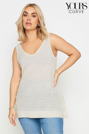 Yours Curve Cream Knitted Vest Top (W88132) | £21