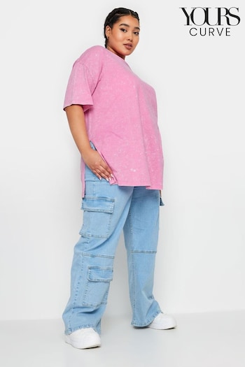 Yours Curve Pink Oversized Side Split Top (W88320) | £20
