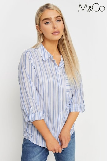 M&Co White Striped Shirt (W93653) | £29