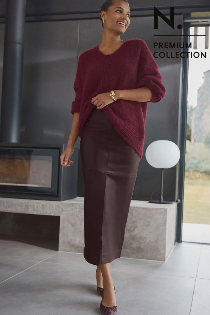 Next leather midi skirt new arrivals