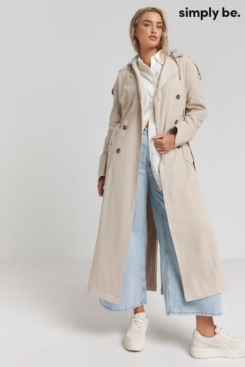 Simply Be Natural Linen Trench Coat (Y50676) | £75